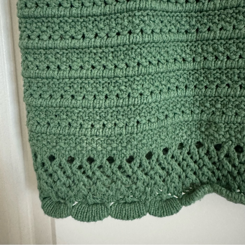 Madewell Sage Green Crochet Tank Top, S - Picture 4 of 12
